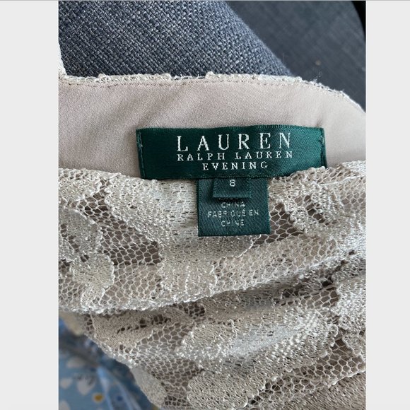Ralph Lauren Evening Gown Lace Champagne - Picture 4 of 4
